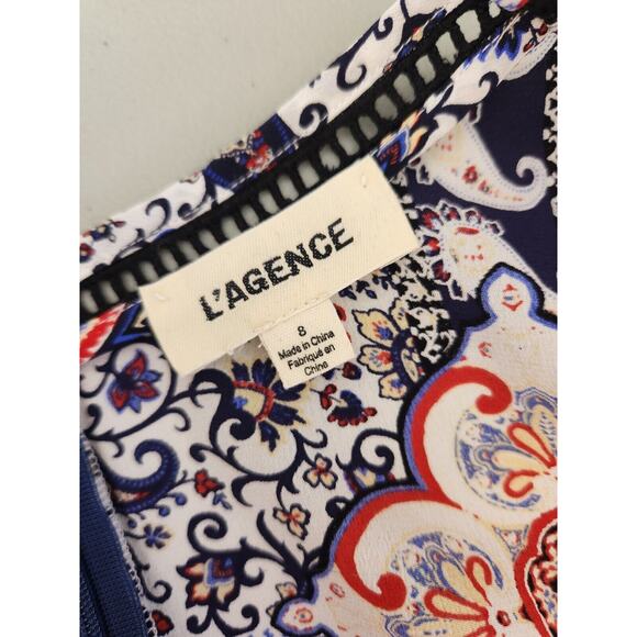 L'AGENCE Rosalia Silk V-neck Maxi Dress Size 8 Floral 1B403 - Picture 7 of 12